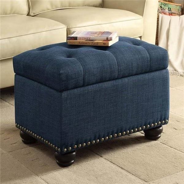 18.25 x 19 x 24.75 in. Designs-4-Comfort 5th Avenue Storage Ottoman; Blue, Highboy, Mfr#: HI21739